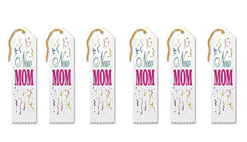 Beistle AR133 New Mom Award Ribbons, 2 by 8-Inch, 6-Pack