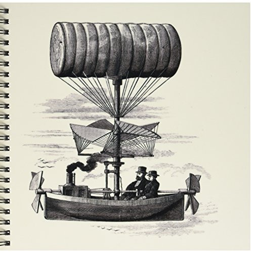 3dRose db_80332_1 Air Ship Drawing Steampunk Style-Drawing Book, 8 by 8-Inch
