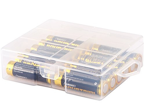 Whizzotech AA Battery Storage Case Battery Holder Organizer Box Holds 24 AA Batteries