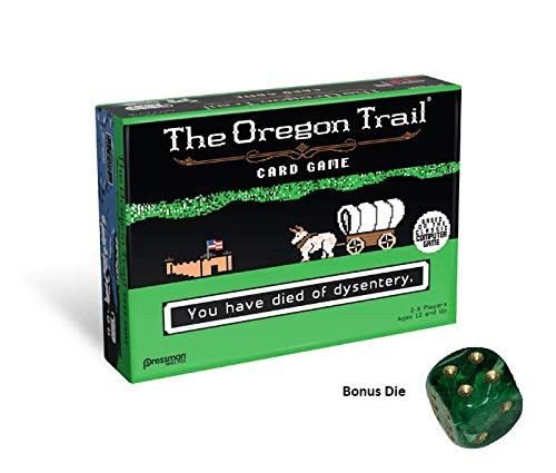 The Oregon Trail Card Game Plus Bonus Green/Gold Die  (Oregon Trail)