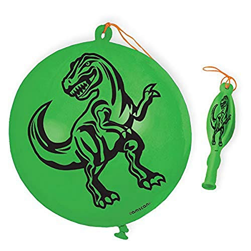 Amscan Dinosaur Punch Balloon, 6 1/2" x 2 3/4", Green and Black
