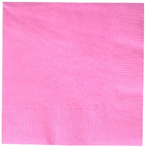 Amscan 3-Ply Bright Pink Beverage Napkins, | Party Tableware | 12 Pk.
