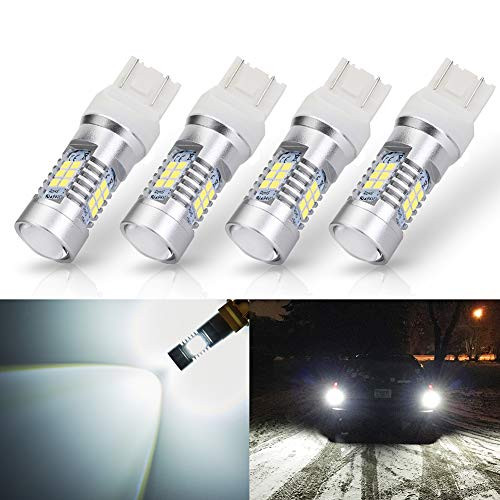 ANTLINE Extremely Bright 7443 7440 T20 7441 992 W21W 21-SMD 2835 Chipsets 1260 Lumens LED Bulb Replacement White for Car Backup Reverse Brake Tail Turn Signal Lights Bulbs DRL (Pack of 4)