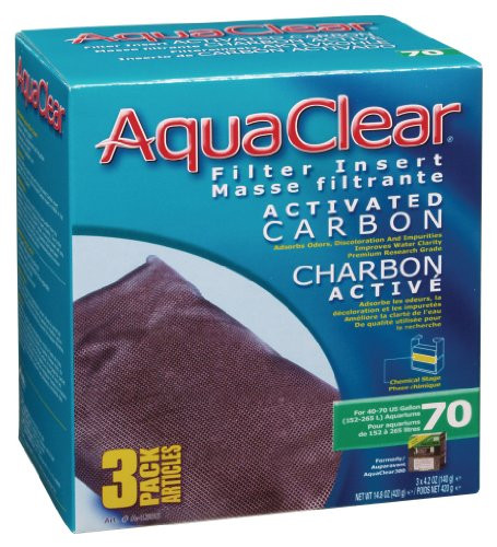 AquaClear Activated Carbon Insert, 70-Gallon Aquariums, 3-Pack