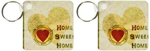 3dRose Home Sweet Home Inspired Heart - Love - Key Chains, 2.25 x 4.5 inches, set of 2 (kc_57923_1)