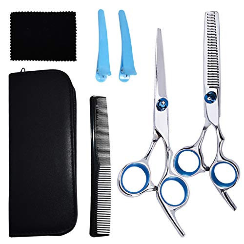 7PACK Professional Hair Cutting Scissors Shears Set Hairdressing Scissors Barber Shear for Barber Salon Thinning Scissors Stainless Steel Scissors with Haircut Comb Hair Cutting Shears(silver) 7PACK Professional Hair Cutting Scissors Shears Set Hairdressing Scissors Barber Shear for Barber Salon Thinning Scissors Stainless Steel Scissors with Haircut Comb Hair Cutting Shears(silver)