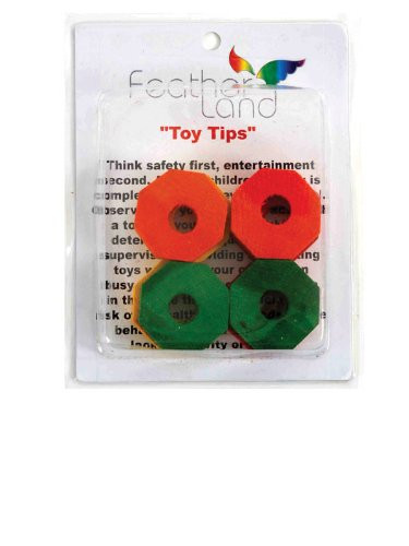 Featherland Paradise, Brightly Colored Wood Wheels, Bird Toy Parts, 8-Pack, Octagonal