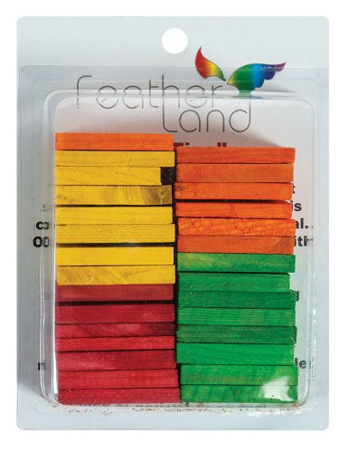 Featherland Paradise, Brightly Colored Wood Slats, Bird Toy, 30 Pack