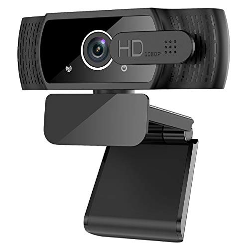 Webcam with Microphone, 1080P HD Desktop Laptop Computer Web Camera with 360-Degree Rotation, Privacy Cover, Plug&Play, Web Cam USB Camera for Streaming, Online Classes, Video Calling, Conferencing