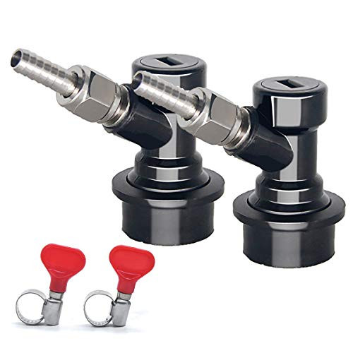 Cornelius Keg Ball Lock Disconnect - LUCKEG Brand Ball Lock Liquid Disconnect 1/4 MFL with Swivel Nuts, 2 Free Worm Clamps for Homebrewing Cornelius Keg Ball Lock Disconnect - LUCKEG Brand Ball Lock Liquid Disconnect 1/4 MFL with Swivel Nuts, 2 Free Worm Clamps for Homebrewing