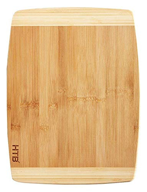 HTB Bamboo Cutting Board,Large Cutting Board,Best Kitchen Cutting Board for Meat,Vegetable,Fruit and Cheese