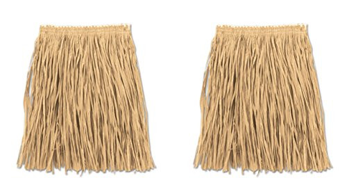 Beistle Adult Mini Hula Skirt, Natural