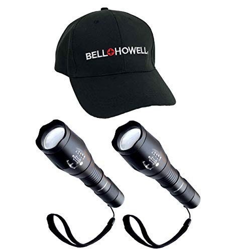 Bell+Howell 2-Pack TACLIGHT Flashlight with Cap 40x Brightness, Zoom, As Seen On TV
