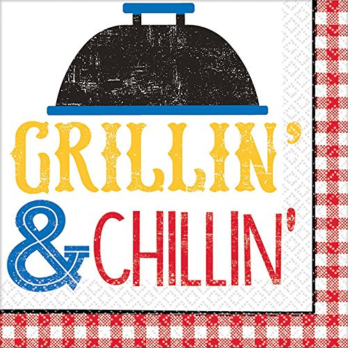 Amscan 701951 BBQ Picnic Beverage Napkins One Size Multicolor