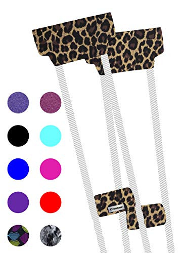 Crutcheze Premium USA Made Crutch Pad and Hand Grip Covers | Comfortable Underarm Padding Washable Breathable Moisture Wicking Orthopedic Products Crutches Accessories (Leopard)