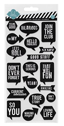 Heidi Swapp Chipboard Pieces Sticker, Black/White