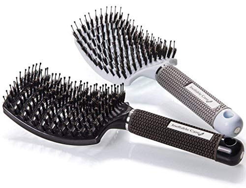 Boar Bristle Hair Brush set - Curved and Vented Detangling Hair Brush for Women Long, Thick, Thin, Curly & Tangled Hair Vent Brush Gift kit