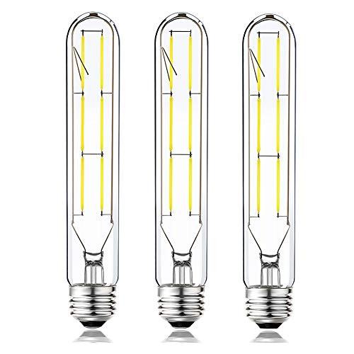 HXMLS T10 Dimmable Led Bulb 6W,T30 Long Tubular Edison Style Filament Light Bulb 4000k,60W Incandescent Equivalent,E26 Medium Base 600LM Clear Glass Cover