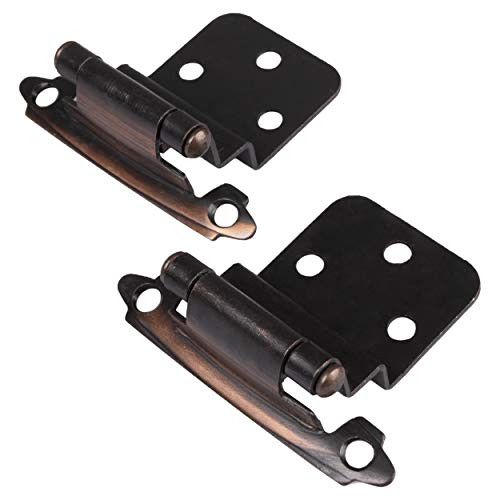 Self Closing Cabinet Hinges Oil Rubbed Bronze, 50 Pack - 3/8 Inch Inset Variable Overlay Kitchen Cabinet Door Hinge Hardware