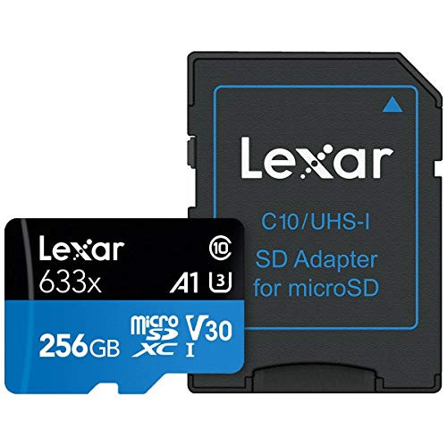Lexar 256GB High-Performance UHS-I Class 10 U3 633x microSDXC Memory Card with SD Adapter