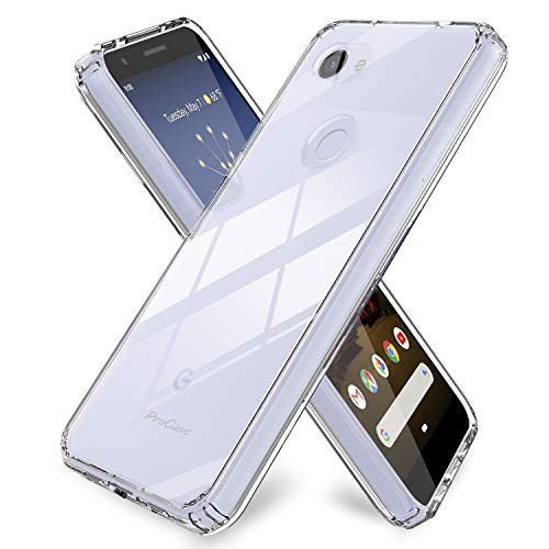 ProCase Google Pixel 3a Case Clear, Slim Hybrid Crystal Clear Cover Protective Case for Google Pixel 3a 5.6 Inch 2019 Release Clear