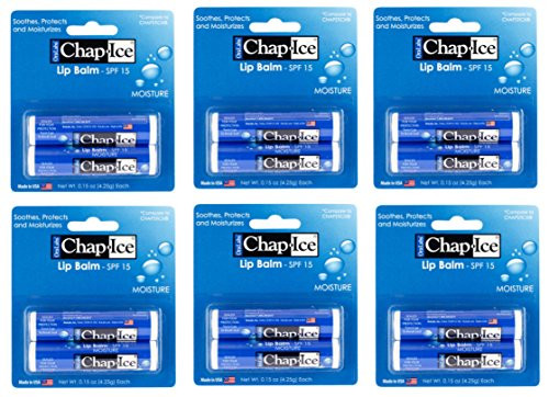 CHAP-ICE Lip Balm, Moisture-SPF-15, 12 Sticks