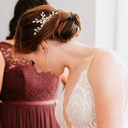 Unicra Bride Silver Wedding Hair Comb Crystal Bridal Side Comb Pearl Hair Accessorie for Women and Girls Unicra Bride Silver Wedding Hair Comb Crystal Bridal Side Comb Pearl Hair Accessorie for Women and Girls