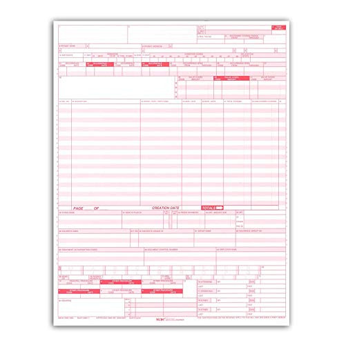 UB-04 (CMS 1450) Health Hospital Insurance Claim Form, Laser 8-1/2 x 11" 500 Per Pack