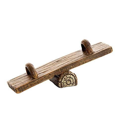 Darice Fairy Garden Playground Supplies, Wood Plank Log Base Teeter Totter