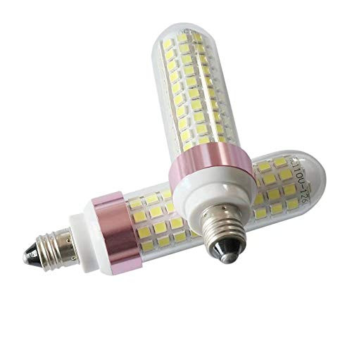 E11 LED Bulb, Dimmable, 100W 150W Halogen Bulbs Equivalent, JD e11 Mini Candelabra Base, AC110V 120V 130V, 6000k Day White for Chandeliers Ceiling Fan Light, [2pack ]