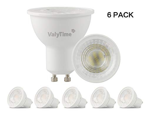 GU10 LED Bulbs 7.5W (60W-75 Equivalent) GU10 Shape Halogen Replacement Bulb 5000K White 38° 120V 700Lm Not-dimmable for Track Lighting Indoor Recessed Uses Pack of 6 (5000K)