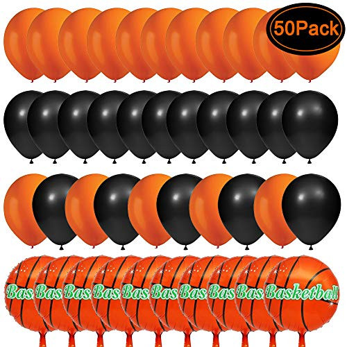 50PCS Basketball Party Decorations Latex Foil Balloons, Sports Game/Graduation/Basketball Birthday Party Supplies Favors 50PCS Basketball Party Decorations Latex Foil Balloons, Sports Game/Graduation/Basketball Birthday Party Supplies Favors