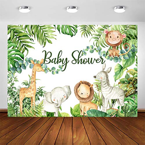 COMOPHOTO Jungle Safari Baby Shower Backdrop Jungle Animals Baby Shower Photography Background 7x5ft Vinyl Safari Baby Shower Party Banner Backdrops Supplies COMOPHOTO Jungle Safari Baby Shower Backdrop Jungle Animals Baby Shower Photography Background 7x5ft Vinyl Safari Baby Shower Party Banner Backdrops Supplies