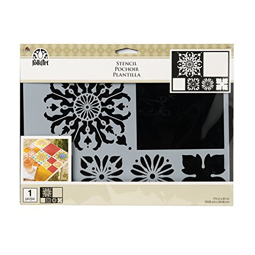 FolkArt 13236 Mod Flower Tile Stencil