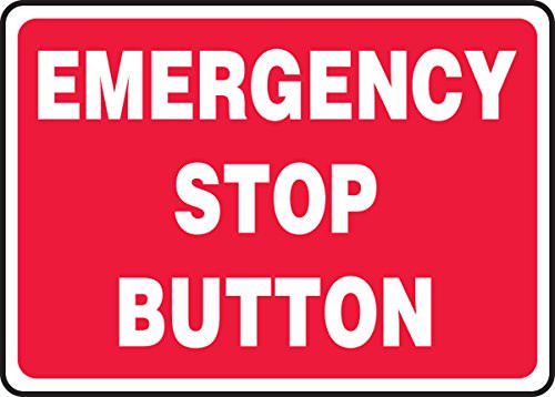 Accuform"Emergency Stop Button" Safety Sign, Plastic, 7 x 10 Inches (MEQG500VP)