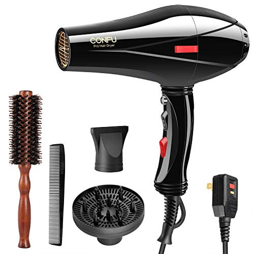1875W Hair Dryer, Professional Salon Hair Dryer Negative Ionic Blow Dryer for Fast Drying, AC Motor Powerful Hair Blow Dryer with Diffuser & Concentrator & Comb for Men and Women