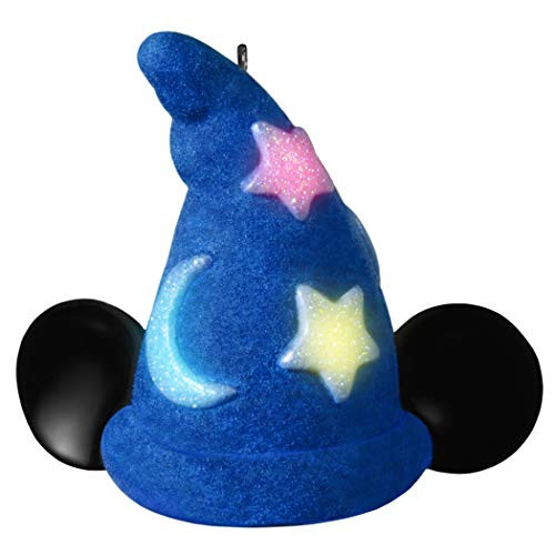 Hallmark Keepsake Christmas Ornament 2019 Year Dated Disney Fantasia The Sorcerer's Apprentice Mickey's Wizard Hat with Light