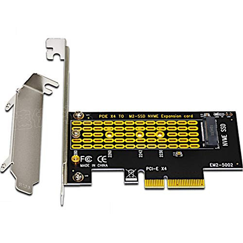 JacobsParts M.2 to PCIe NVMe SSD Adapter Card 2242 2260 2280 M2 Drive to Desktop PCI Express x4 x8 x16 Slot, Includes Brackets
