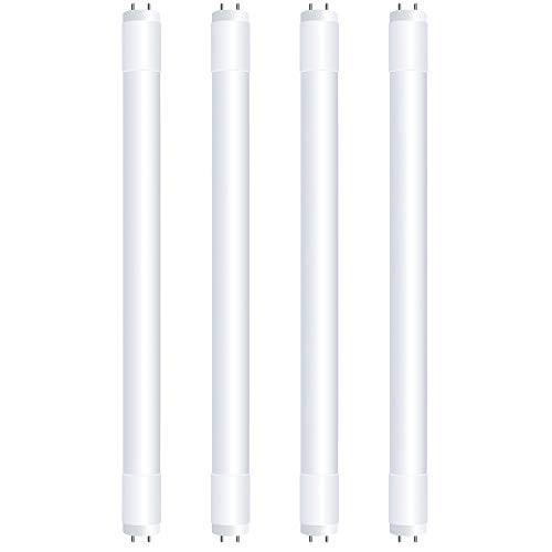 Feit Electric T24/830/LEDG2/4 20W/17W Equivalent 8 Watt 800 Lumen Plug and Play T8 / T12 LED Linear Tube Light Bulb, 2' L x 1" D, 3000K Warm White, 4 Piece