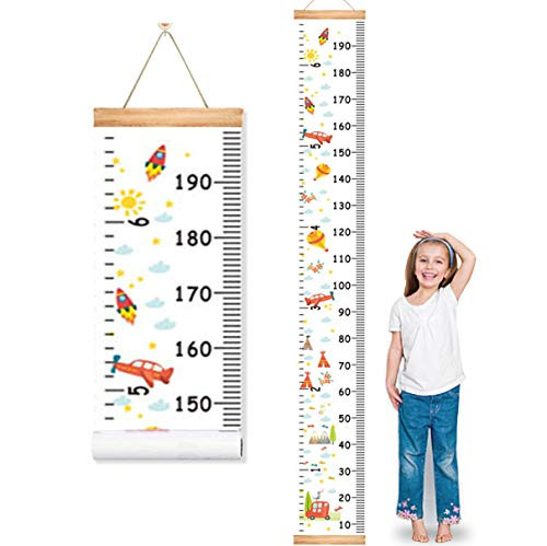 MIBOTE Baby Growth Height Chart Handing Ruler Wall Decor for Kids, Canvas Removable Growth Height Chart 79" x 7.9"