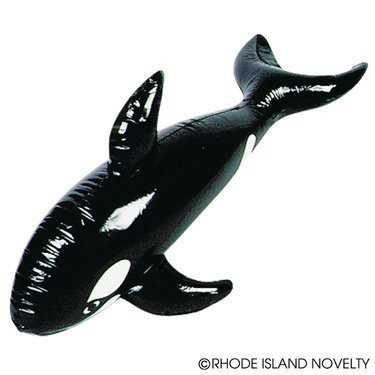 Rhode Island Novelty Inflatable Whale 36 Inches Black and White Orca Whale - (1)