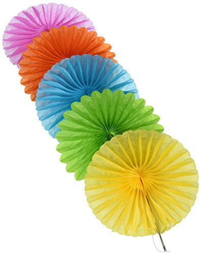 Amscan Multicolor Mini Hanging Fans | Party Decoration, 60 Ct.