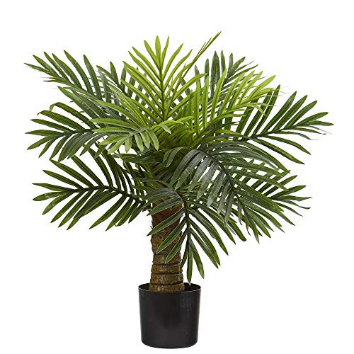 Nearly Natural 26in. Robellini Palm Artificial Silk Trees, Green