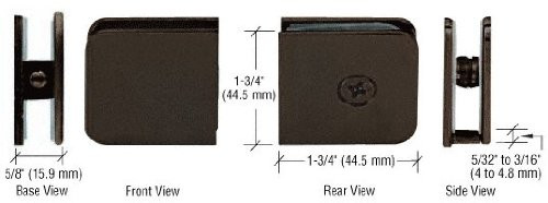 C.R. LAURENCE UC770RB CRL Oil Rubbed Bronze Traditional Style Fixed Panel U-Clamp