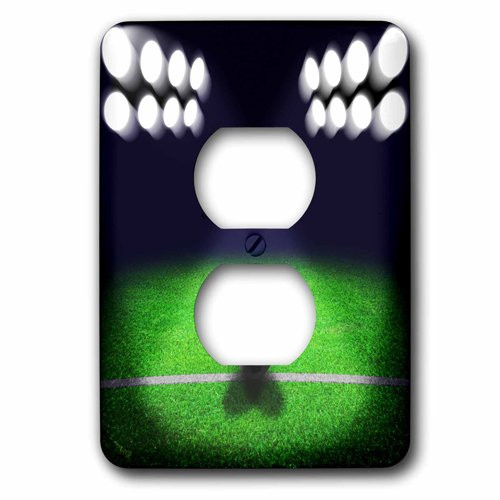3dRose (lsp_213645_6) a Spotlight on a Soccer Ball In a Soccer Field 2 Plug Outlet Cover