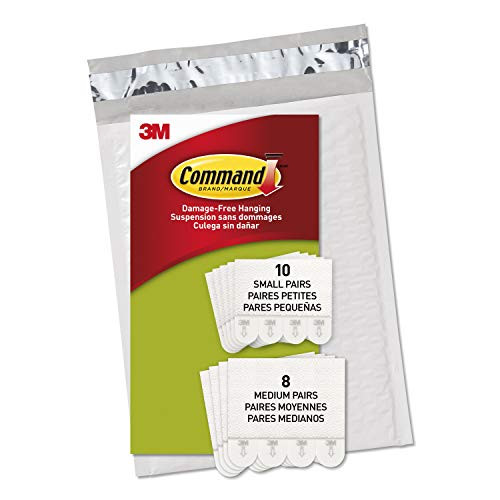 Command Picture Hanging Strips, White, Indoor Use, 10 Small Pairs, 8 Medium Pairs (PH203-18NA)