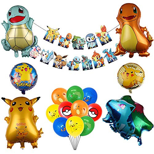 Pikachu Balloons Birthday Party Supplies for Kids Pikachu Theme Party Decorations