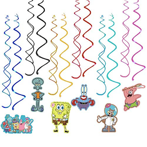Spongebob Squarepants Birthday Party Supplies Decorations,42PCS Spongebob Squarepants Hanging Swirl Decorations Spongebob Squarepants Birthday Party Supplies Decorations,42PCS Spongebob Squarepants Hanging Swirl Decorations