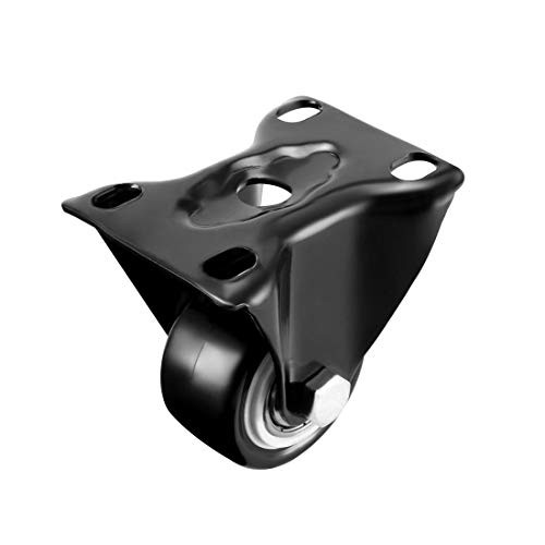 uxcell Fixed Casters 1.5 Inch PU Top Plate Mounted Rigid Caster Wheels, 330lb Total Load Capacity, Pack of 4