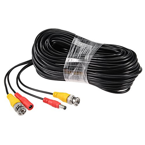 uxcell 30M Black BNC-DC Video Power Cable Wire for Security Camera CCTV DVR Surveillance System Play